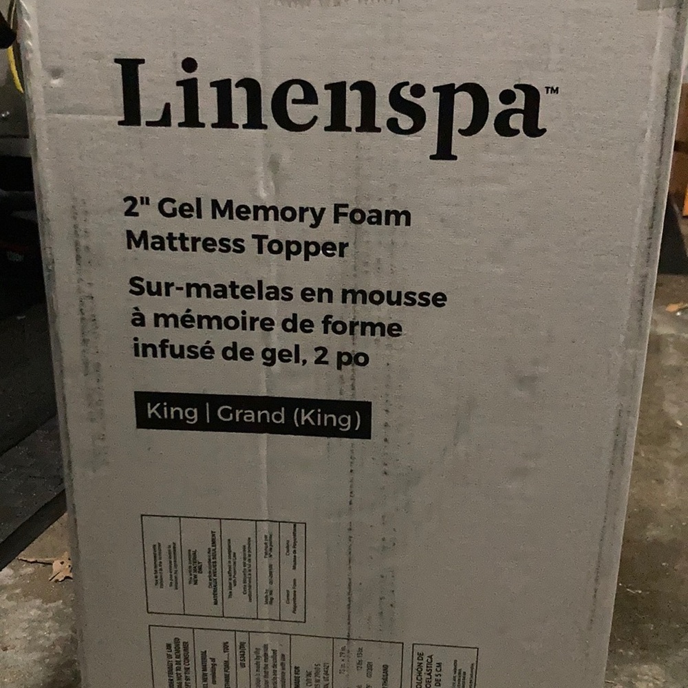 Linenspa 2” foam mattress topper, King size